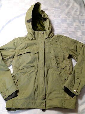 HELLY HANSEN WOMEN'S WINTER GREEN HOODED JACKET SIZE LARGE FASHION WEAR COAT